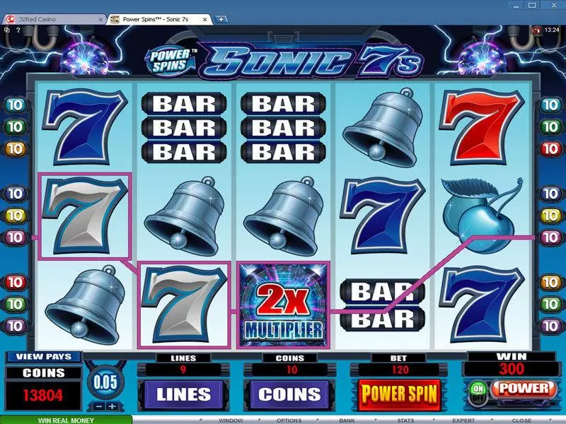 Bonus 1 - Power Spins - Sonic 7's Microgaming Slots Game