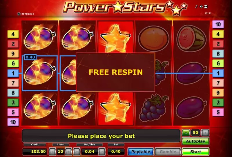 Bonus 1 - Power Stars Novomatic Slots Game