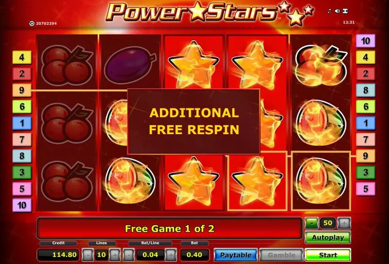 Bonus 2 - Power Stars Novomatic Slots Game