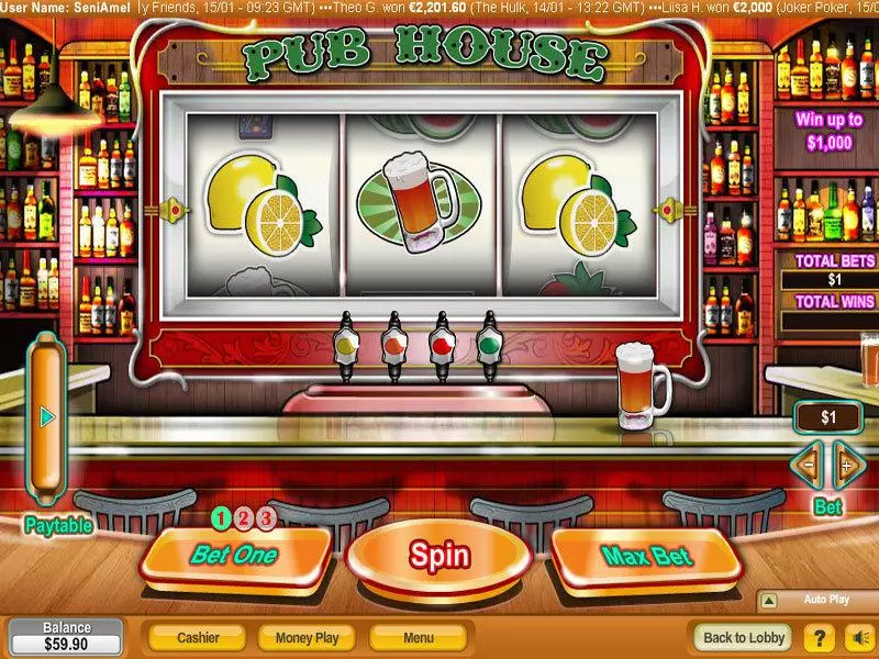 Main Screen Reels - Pub House NeoGames Slots Game