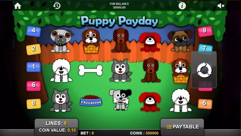 Main Screen Reels - Puppy PayDay 1x2 Gaming Slots Game