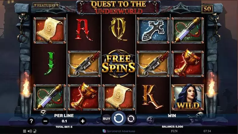 Main Screen Reels - Quest To The Underworld Spinomenal Slots Game
