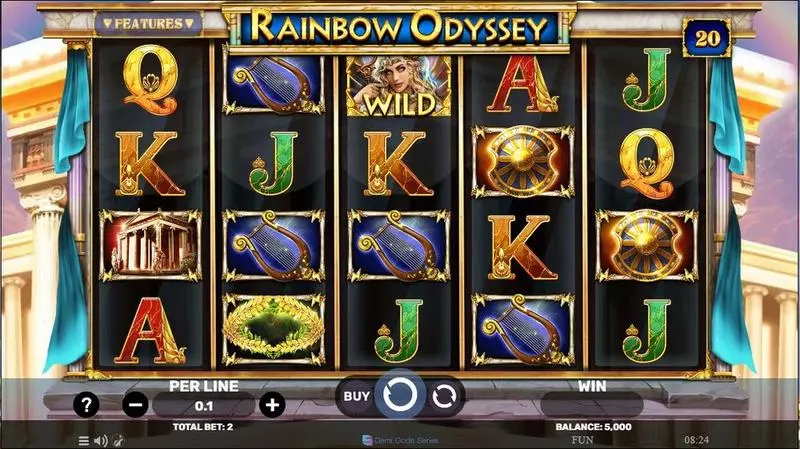 Main Screen Reels - Rainbow Odyssey Spinomenal Slots Game