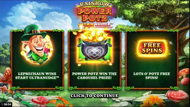 Info and Rules - Rainbow Power Pots UltraNudge Bang Bang Games Slots Game