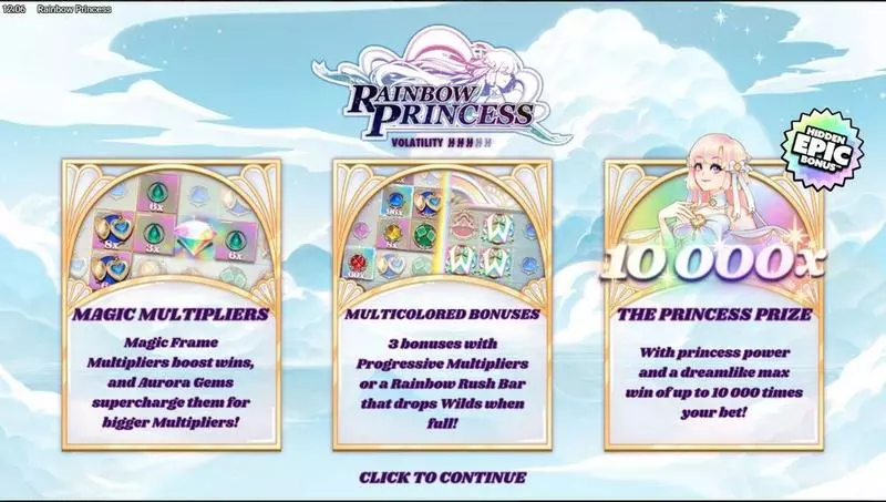 Info and Rules - Rainbow Princess Hacksaw Gaming Slots Game