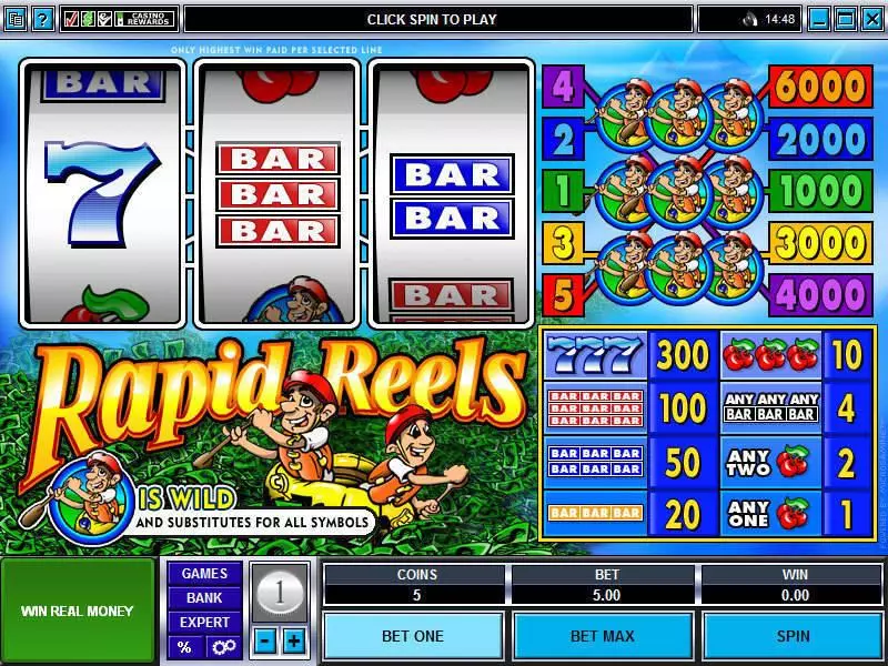 Main Screen Reels - Rapid Reels Microgaming Slots Game