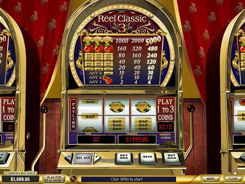 Main Screen Reels - Reel Classic 3 Casino PlayTech Slots Game