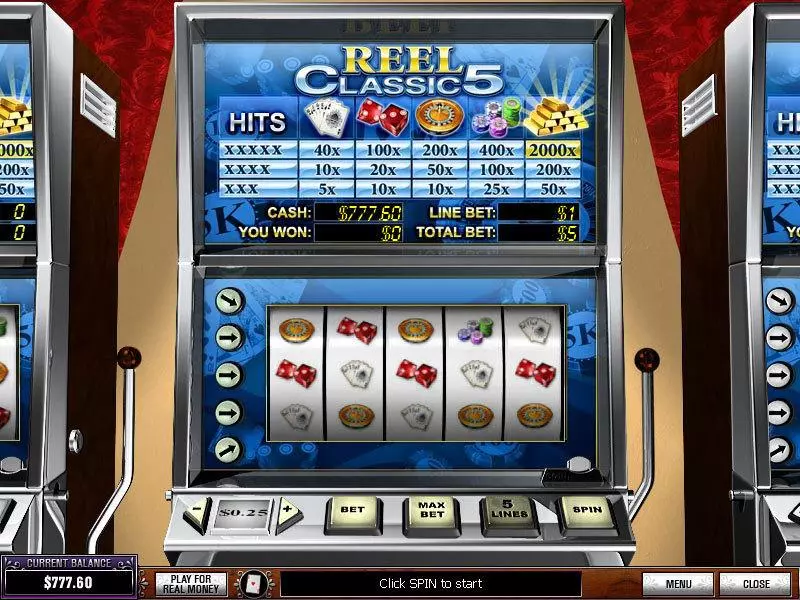 Main Screen Reels - Reel Classic 5 Casino PlayTech Slots Game