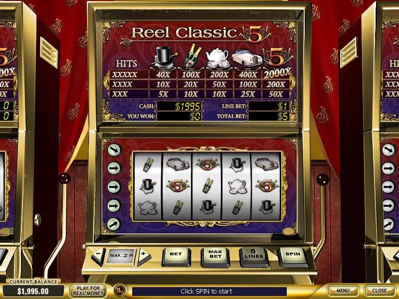 Main Screen Reels - Reel Classic 5 Retro PlayTech Slots Game