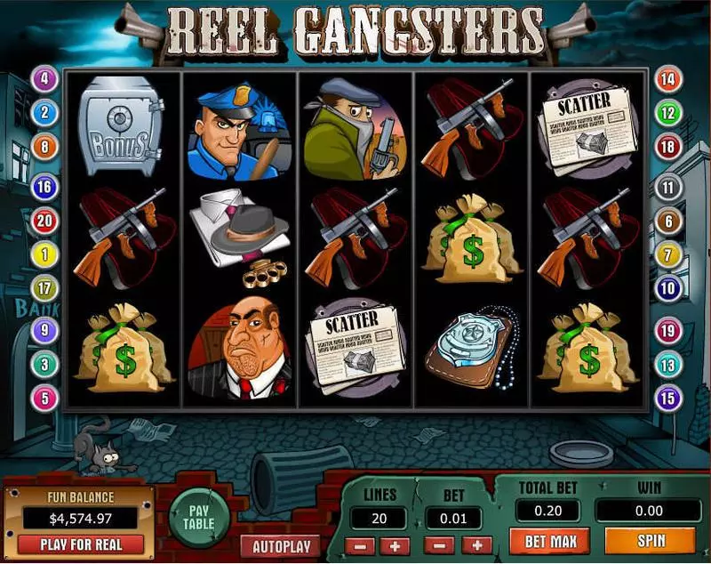 Main Screen Reels - Reel Gangsters Topgame Slots Game