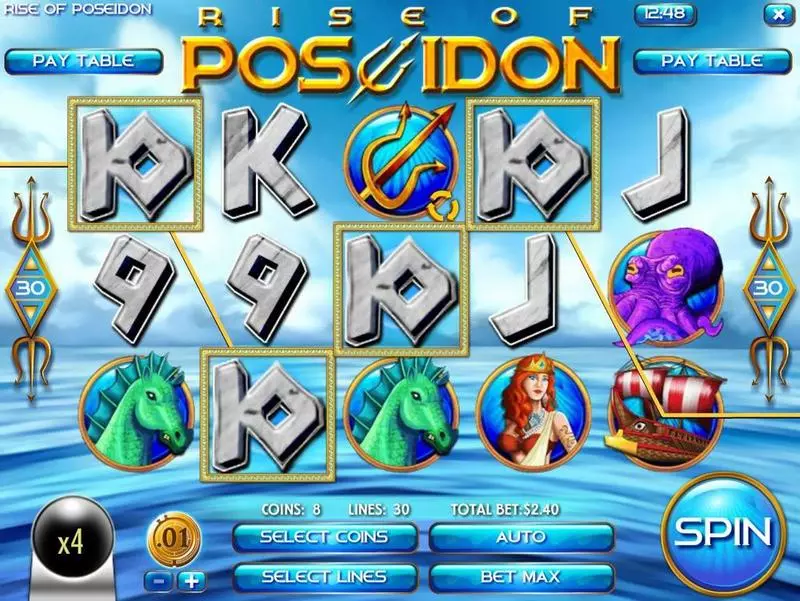 Main Screen Reels - Rise of Poseidon Rival Slots Game
