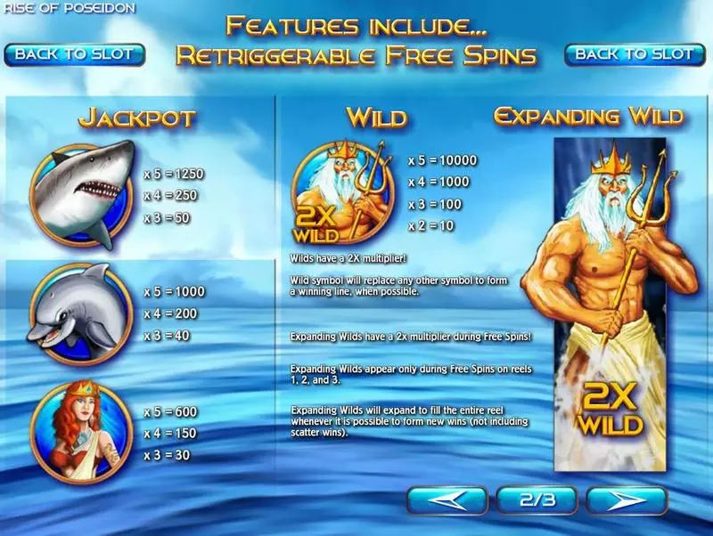 Info and Rules - Rise of Poseidon Rival Slots Game