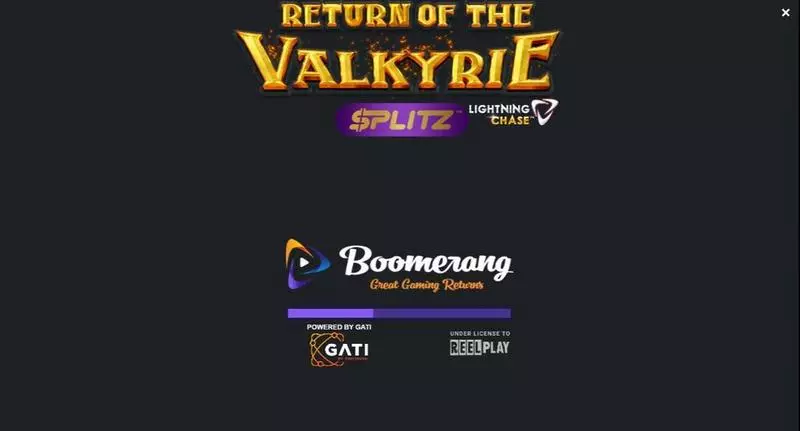 Introduction Screen - Rise of the Valkyrie Splitz Lightning Chase ReelPlay Slots Game