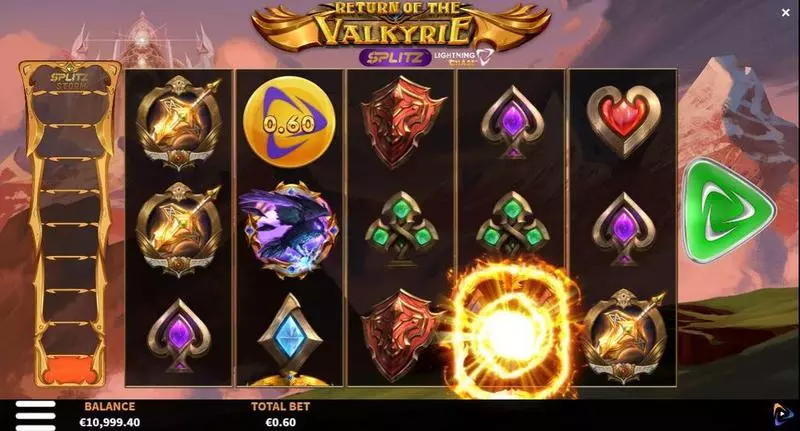 Main Screen Reels - Rise of the Valkyrie Splitz Lightning Chase ReelPlay Slots Game