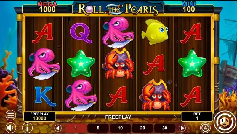 Main Screen Reels - ROLL THE PEARLS HOLD AND WIN 1Spin4Win Slots Game