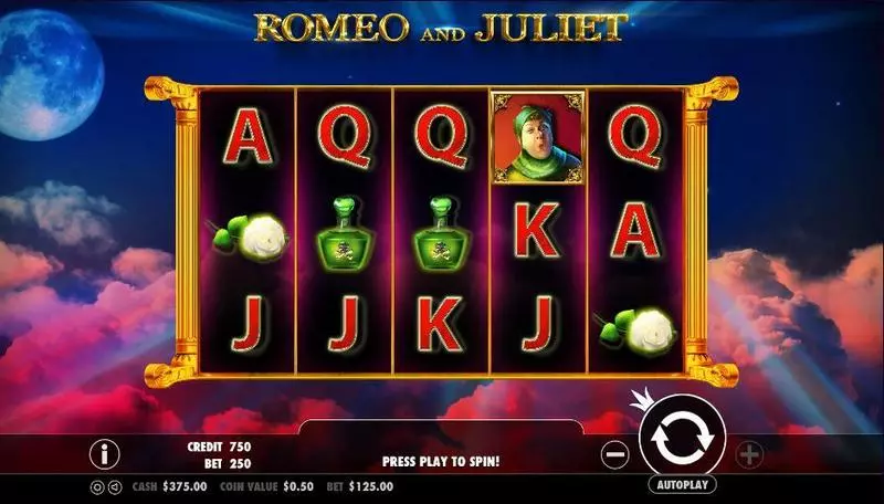 Main Screen Reels - Romeo and Juliet Pragmatic Play Slots Game