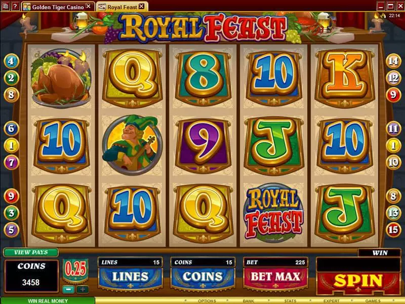 Main Screen Reels - Royal Feast Microgaming Slots Game