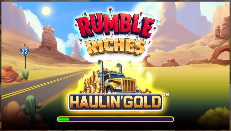 Introduction Screen - Rumble Riches - Haulin Gold Greentube Slots Game