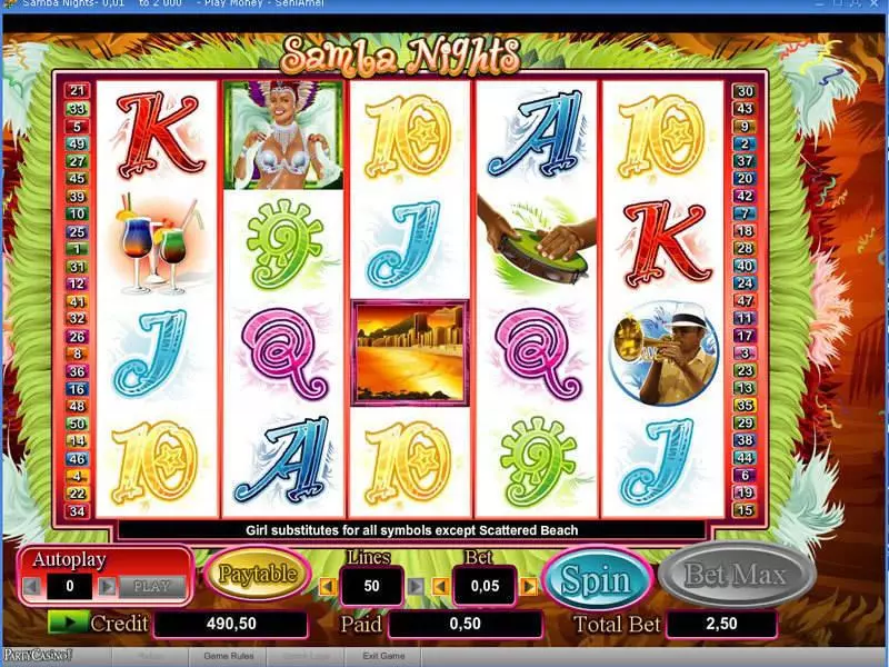 Main Screen Reels - Samba Nights bwin.party Slots Game