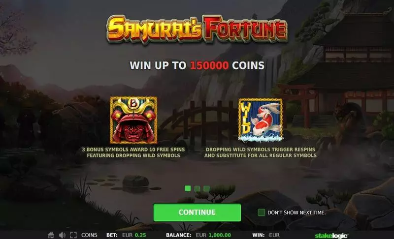 Info and Rules - Samurai’s Fortune StakeLogic Slots Game