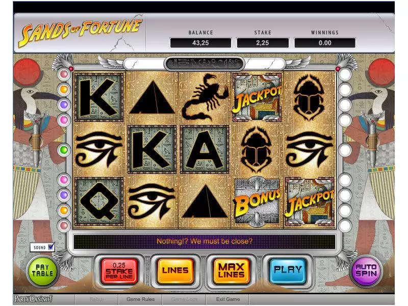 Main Screen Reels - Sands of Fortune bwin.party Slots Game