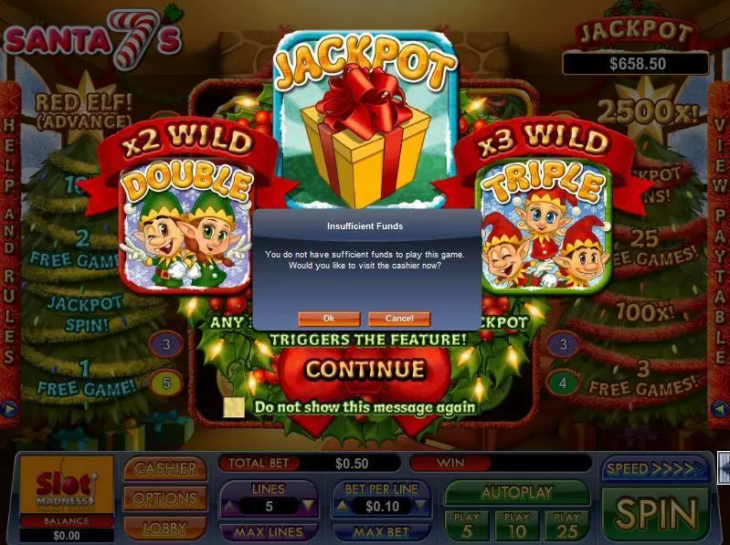 Info and Rules - Santa 7's NuWorks Slots Game
