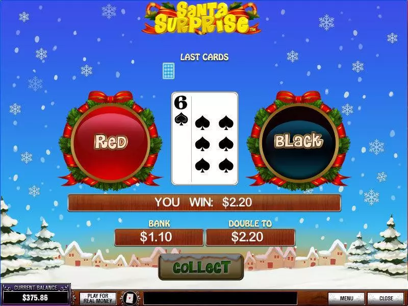 Gamble Screen - Santa Surprize PlayTech Slots Game