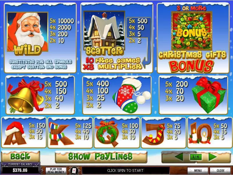 Info and Rules - Santa Surprize PlayTech Slots Game