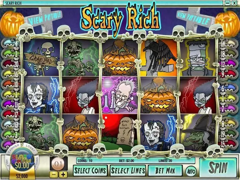 Main Screen Reels - Scary Rich Rival Slots Game