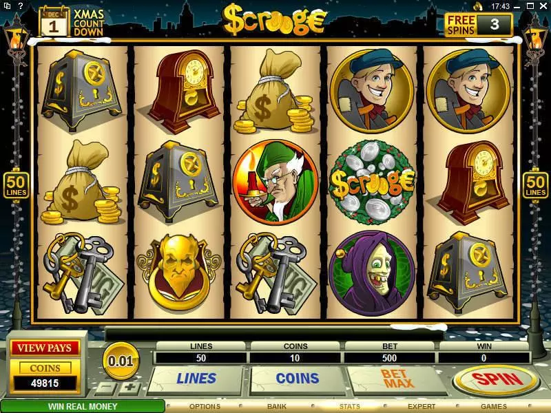 Main Screen Reels - Scrooge Microgaming Slots Game
