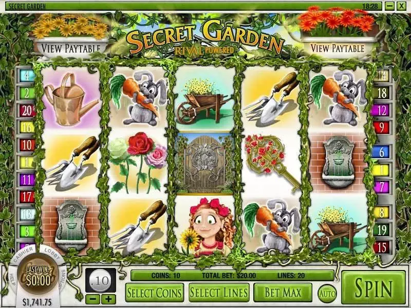 Main Screen Reels - Secret Garden Rival Slots Game