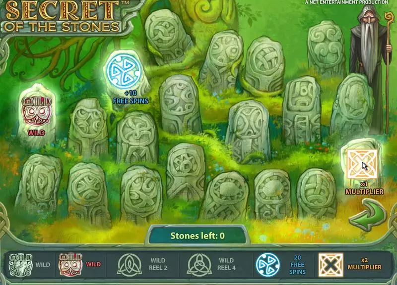 Bonus 1 - Secret of the Stones NetEnt Slots Game