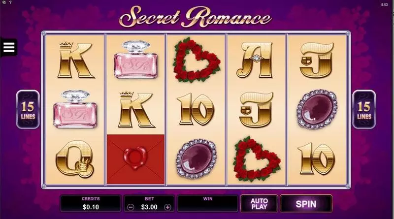 Main Screen Reels - Secret Romance Microgaming Slots Game