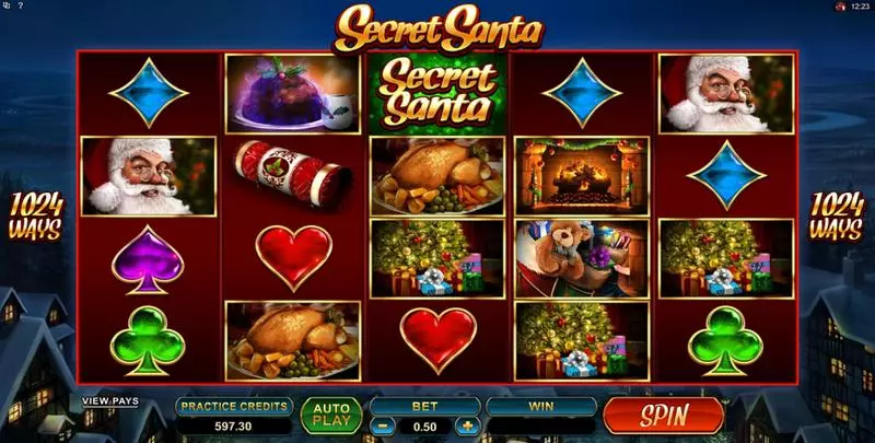 Main Screen Reels - Secret Santa Microgaming Slots Game