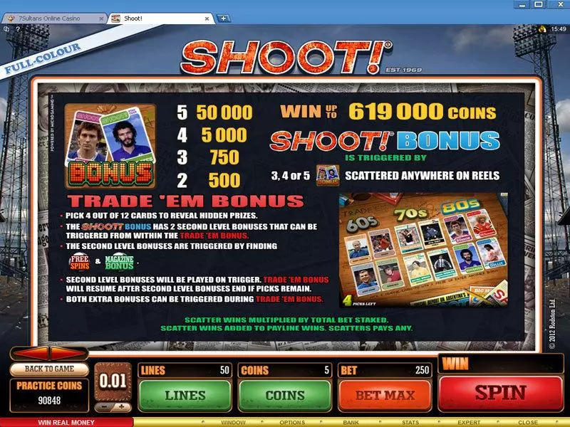 Bonus 1 - Shoot! Microgaming Slots Game