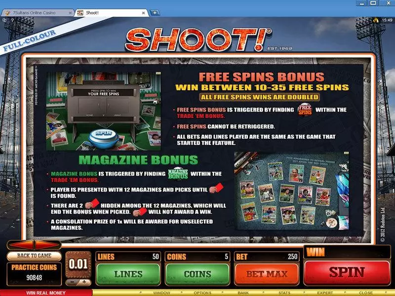 Bonus 2 - Shoot! Microgaming Slots Game
