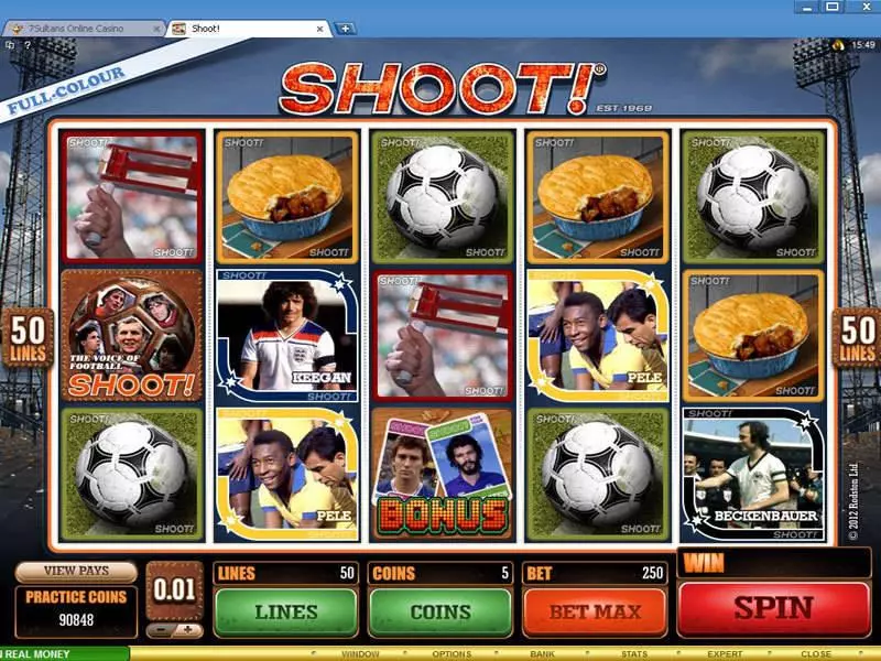 Main Screen Reels - Shoot! Microgaming Slots Game