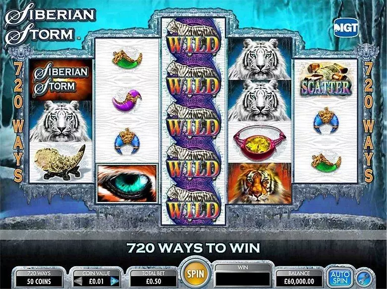 Introduction Screen - Siberian Storm IGT Slots Game
