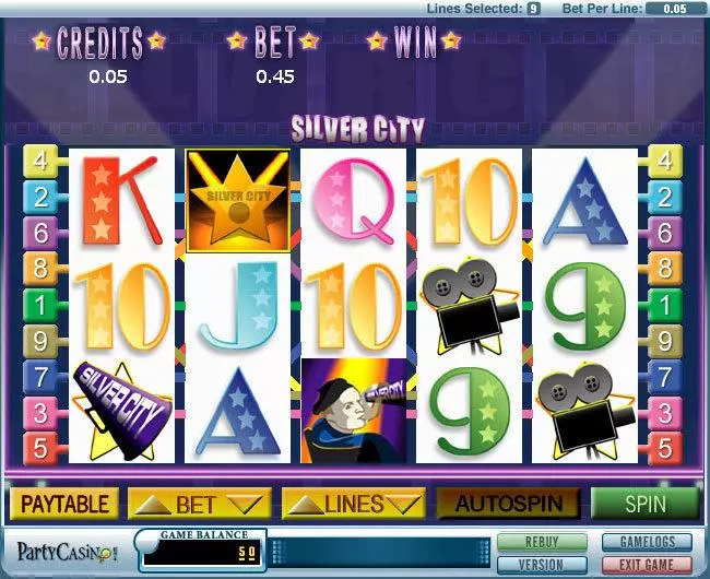 Main Screen Reels - Silver City bwin.party Slots Game