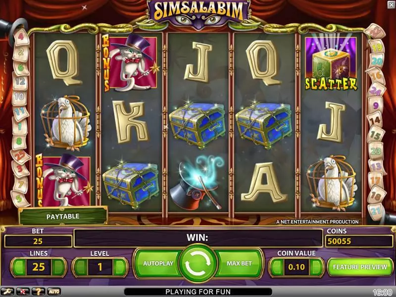 Main Screen Reels - Simsalabim NetEnt Slots Game