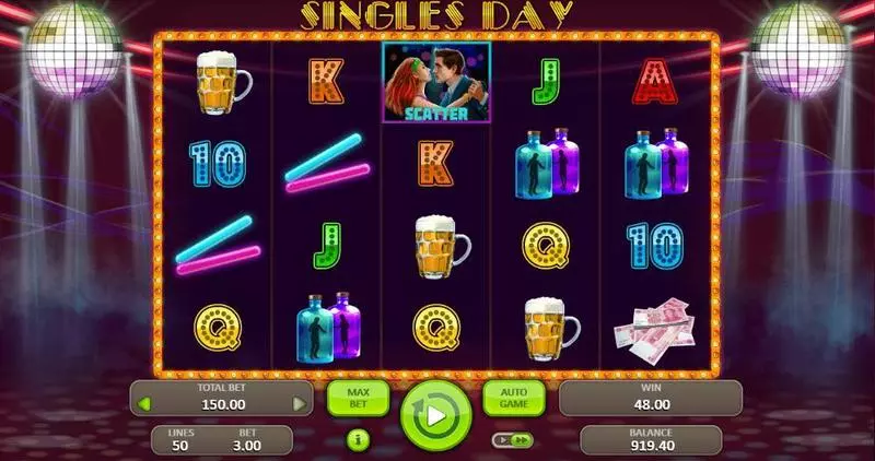 Main Screen Reels - Singles Day Booongo Slots Game