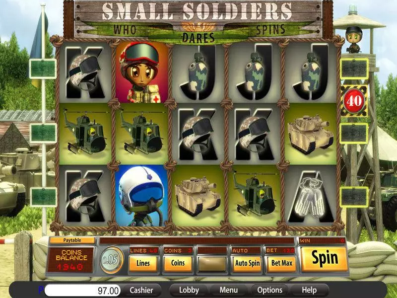 Main Screen Reels - Small Soldiers Saucify Slots Game