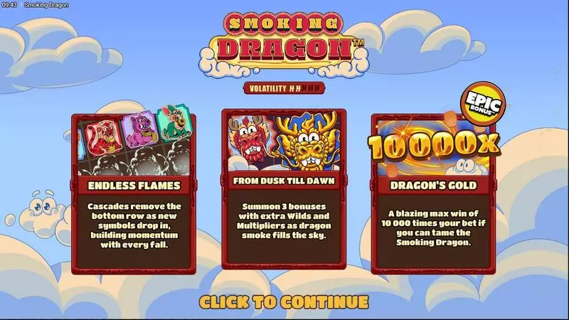 Info and Rules - Smoking Dragon Hacksaw Gaming Slots Game