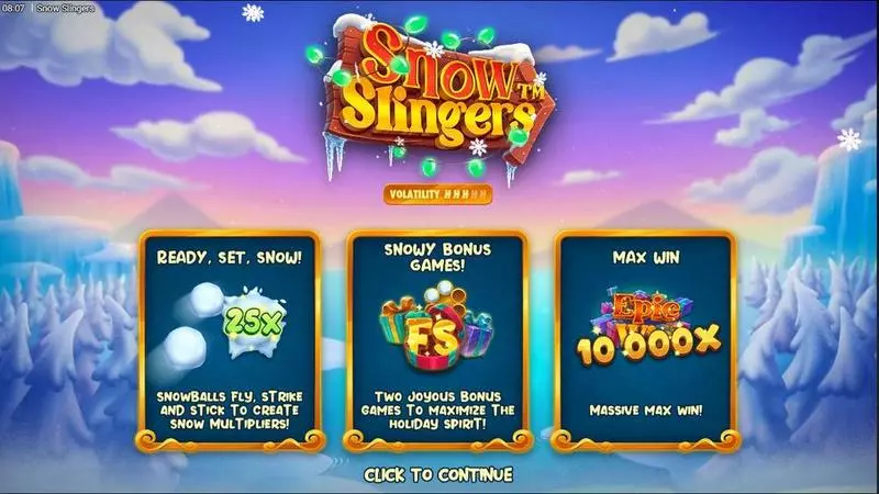 Info and Rules - Snow Slinger Hacksaw Gaming Slots Game