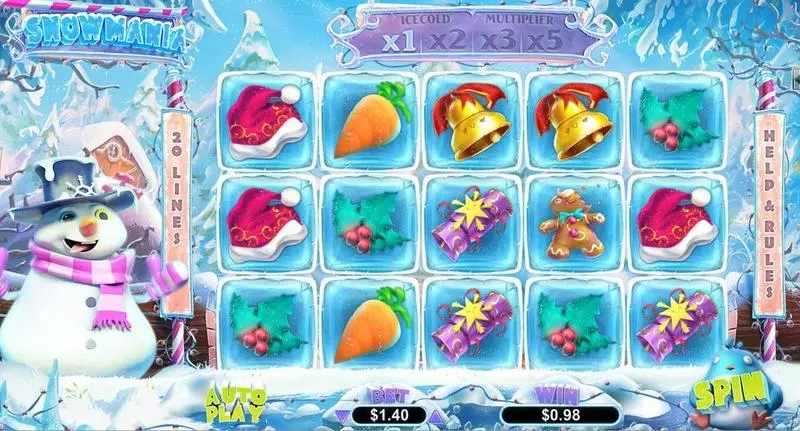 Introduction Screen - SnowMania RTG Slots Game