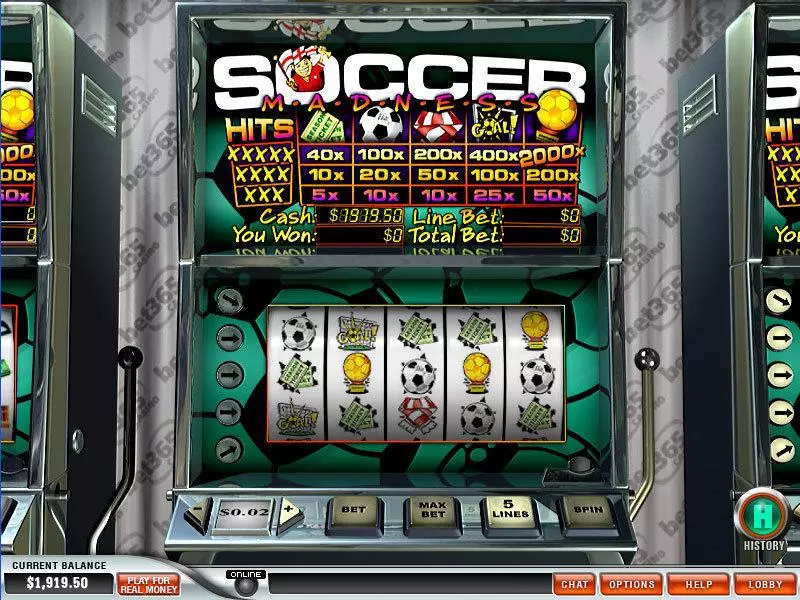 Main Screen Reels - Soccer Madness PlayTech Slots Game