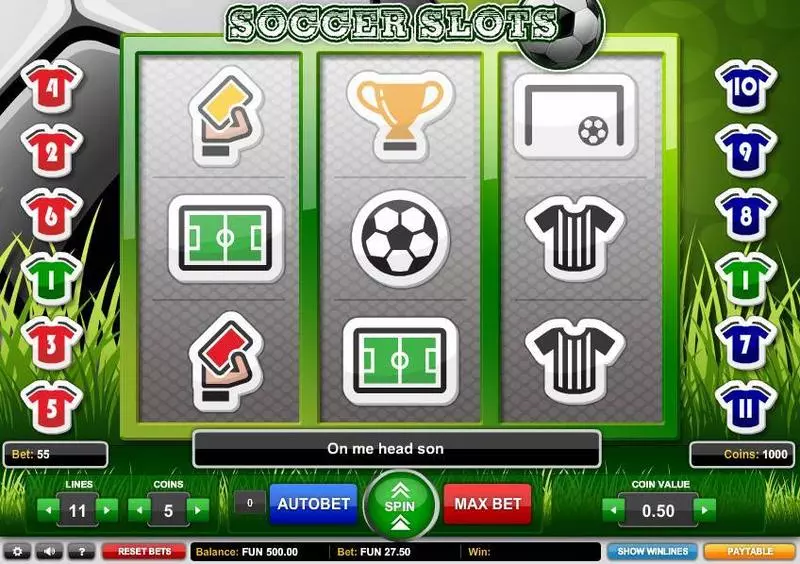 Main Screen Reels - Soccer Slots 1x2 Gaming Slots Game