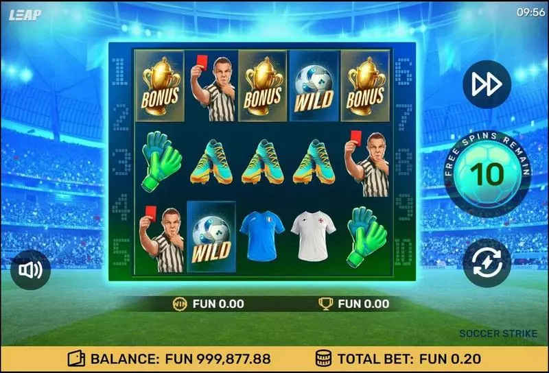 Main Screen Reels - Soccer Strike Leap Gaming Slots Game