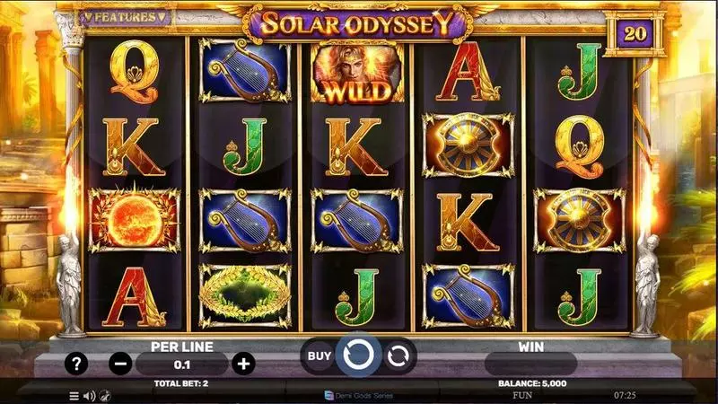 Main Screen Reels - Solar Odyssey Spinomenal Slots Game
