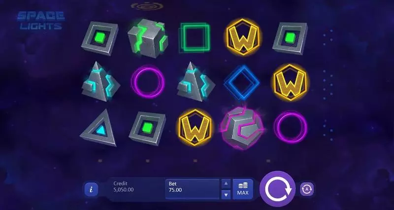 Main Screen Reels - Space Lights Playson Slots Game